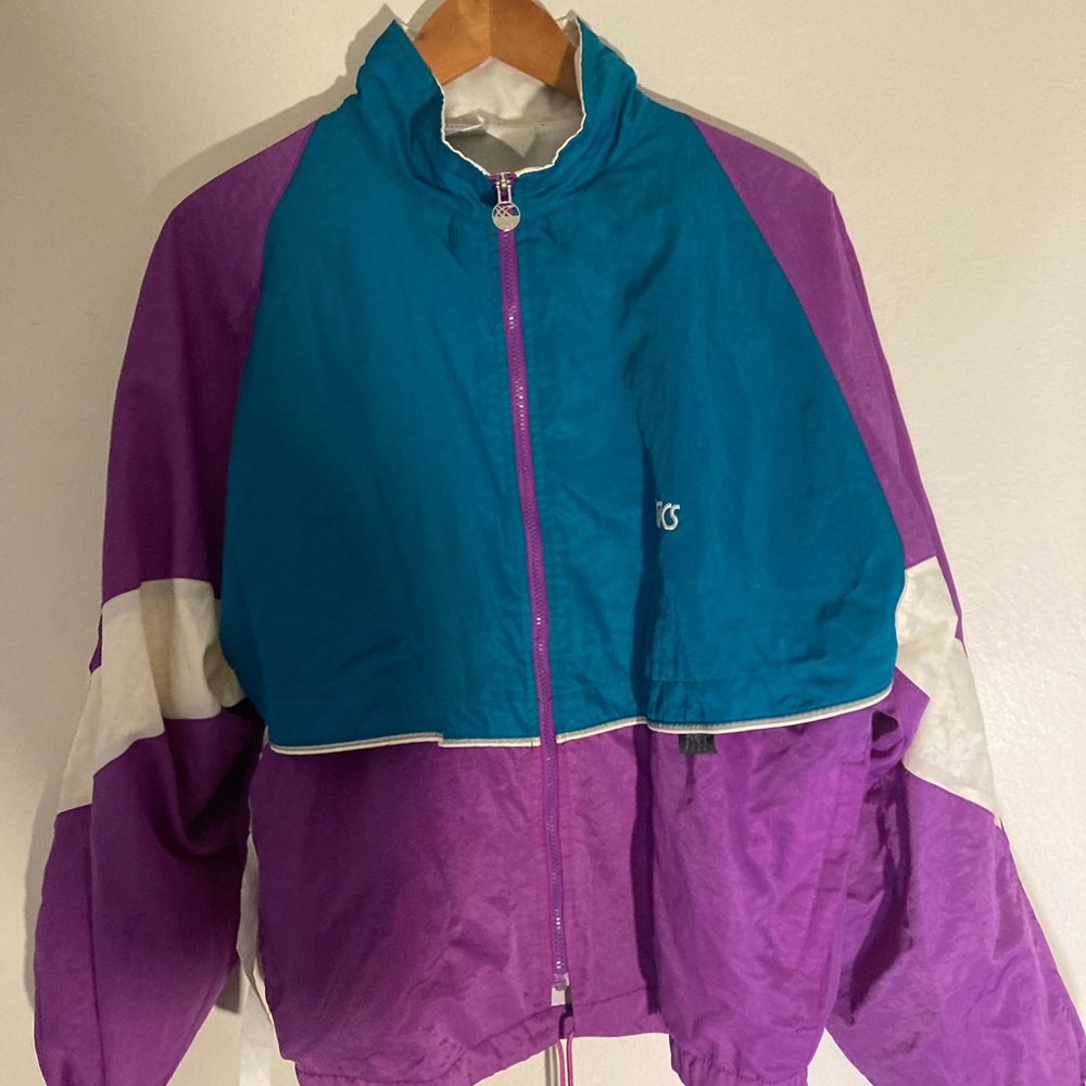 Vtg colorblock ASICS windbreaker